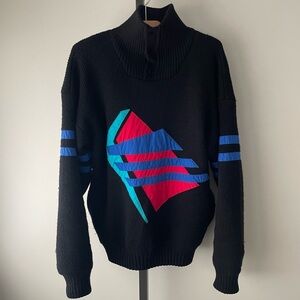 Vintage Tyrolia By Head Wool Knit Ski Jacket Graphic Retro Mens Size Medium